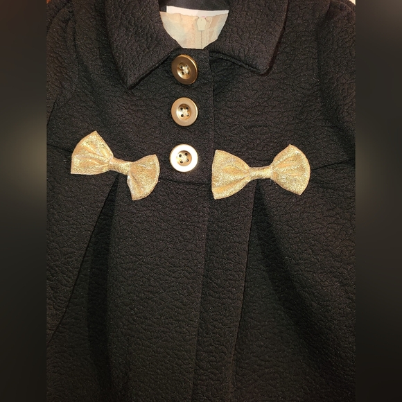 NWT Bonnie Baby size 3-6M black/gold 2-piece coat & dress - Picture 9 of 9